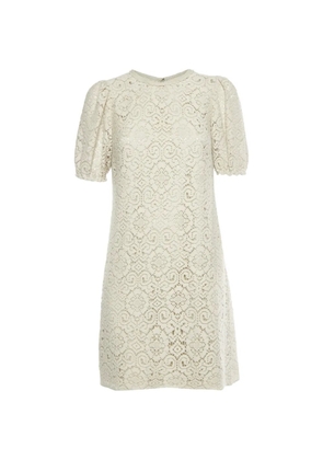 Dolce & Gabbana Pre-Owned mini lace shift dress - Neutrals