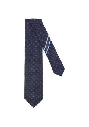 Ferragamo Gancini-jacquard silk tie - Blue