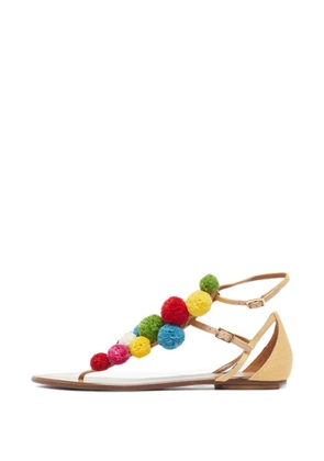 Aquazzura Tropicana Pom Pom sandals - Neutrals
