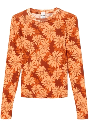 RE/DONE sheer long-sleeve T-shirt - Orange