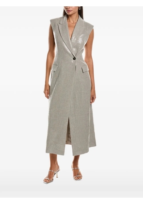 Brunello Cucinelli sequin-embellished tailored dress - Grey