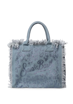 MC2 Saint Barth Vanity leopard-print fringed handbag - Blue