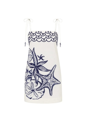 FARM Rio mini Coast Stars embroidered sea-print dress - White