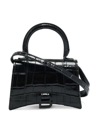 Balenciaga Pre-Owned mini Hourglass croc-embossed tote bag - Black
