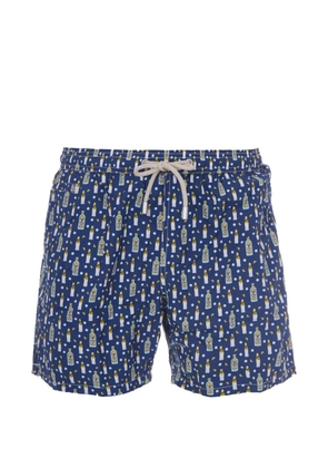 MC2 Saint Barth Lighting bottle-print drawstring swim shorts - Blue