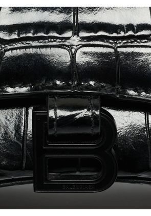Balenciaga Pre-Owned mini Hourglass croc-embossed tote bag - Black