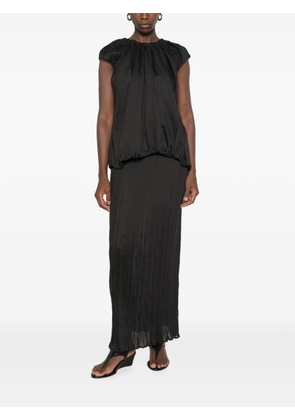 Su plissé-effect sleeveless blouse - Black
