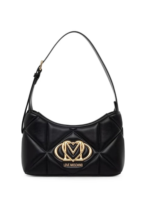 Love Moschino logo-plaque quilted tote bag - Black