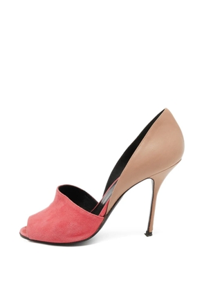 Pierre Hardy peep-toe leather heeled pumps - Pink