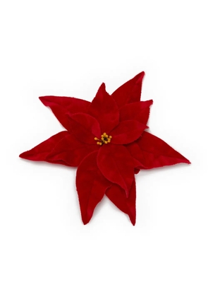 JW Anderson velvet pointsettia brooch - Red