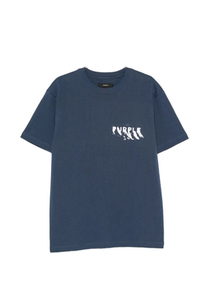 Purple Brand logo-print T-shirt - Blue