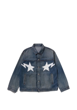 A BATHING APE® crystal-embellished denim jacket - Blue