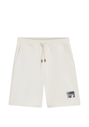 HUGO Darix logo-patch track shorts - Neutrals