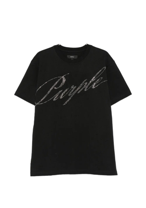 Purple Brand rhinestone-logo T-shirt - Black