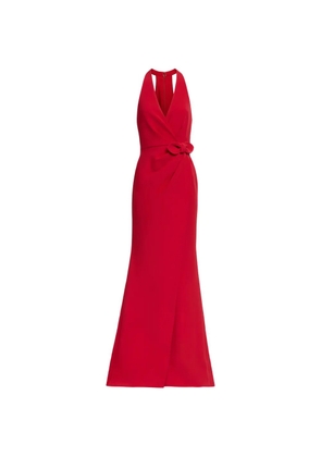 Elie Saab bow-detail halterneck maxi dress - Red