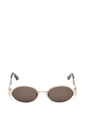 GUESS EYEWEAR logo-plaque oval-frame sunglasses - Gold