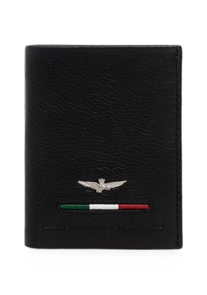 Aeronautica Militare logo-plaque bifold wallet - Black