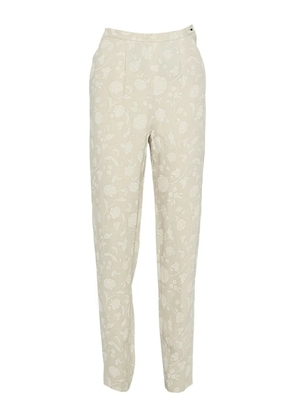Giorgio Armani Pre-Owned floral-jacquard trousers - Neutrals