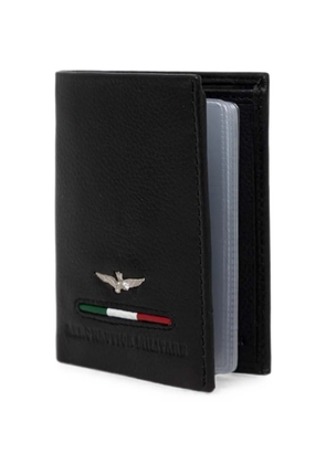 Aeronautica Militare logo-plaque bifold wallet - Black