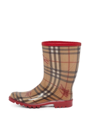 Burberry Pre-Owned Haymarket Equestrian Knight rain boots - White