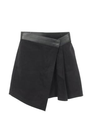 Loewe Pre-Owned 2010s leather-trim wrap mini skirt - Black