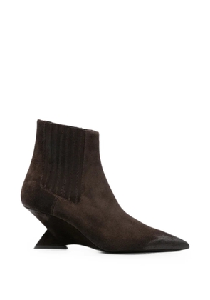 The Attico Cheope sculptural-wedge ankle boots - Brown