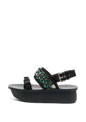 Marni Pre-Owned crystal-embellished slingback sandals - Black