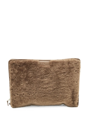 Balenciaga Pre-Owned Bazar shearling clutch Bags - Brown