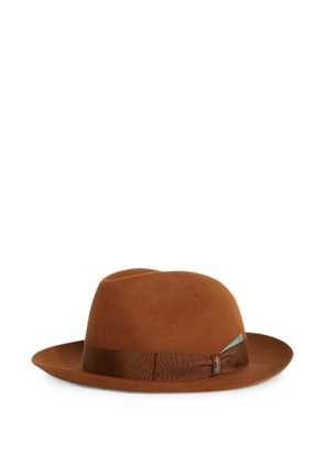 Pal Zileri x Borsalino Federico grosgrain-trim fedora hat - Brown