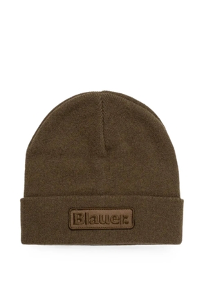Blauer Cheshire logo-patch knitted beanie hat - Brown
