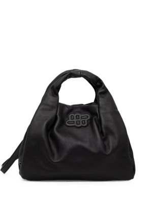 MUNTHE Lix logo-patch ruched tote bag - Black