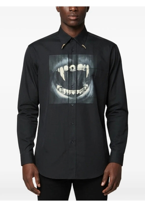 Roberto Cavalli Vintage graphic-print button-down cotton shirt - Black