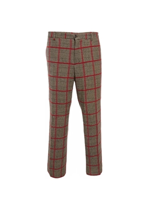 Etro Pre-Owned Glen Plaid straight-fit trousers - Brown