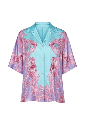 Versace Jeans Couture baroque-print short-sleeve shirt - Blue