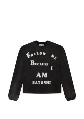 SATOSHI NAKAMOTO logo-print long-sleeve T-shirt - Black