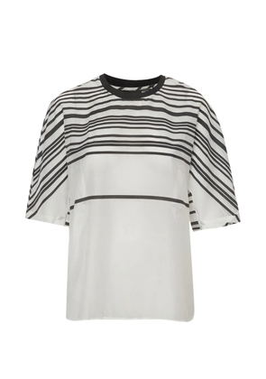 Emporio Armani Pre-Owned striped voile T-shirt - White