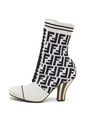 Fendi Pre-Owned Rockoko FF-motif ankle boots - White