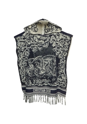 Christian Dior Pre-Owned Toile De Jouy poncho - Blue