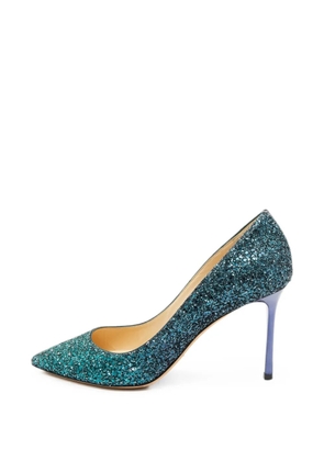 Jimmy Choo Pre-Owned Anouk glitter pointed-toe pumps - Green