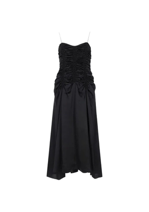 KHAITE maxi Raina ruched silk dress - Black