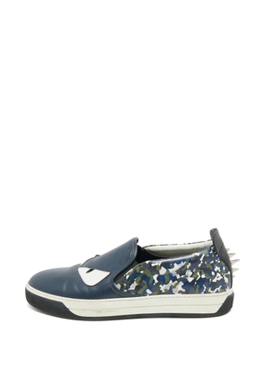 Fendi Pre-Owned Monster Eyes slip-on sneakers - Blue