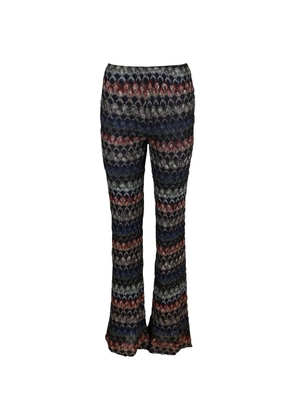 Missoni geometric-pattern knit trousers - Blue