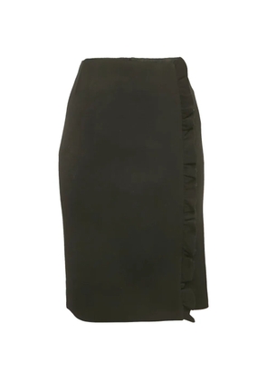 Louis Vuitton Pre-Owned ruffle-detail midi skirt - Black