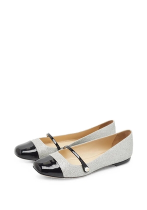 Jimmy Choo Pre-Owned Elisa glitter ballet flats - Silver