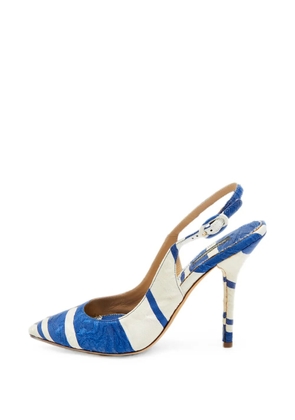 Dolce & Gabbana Pre-Owned brocade-fabric pointed-toe slingback pumps - Blue