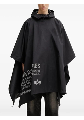 Alpha Industries logo-print rain hooded jacket - Black