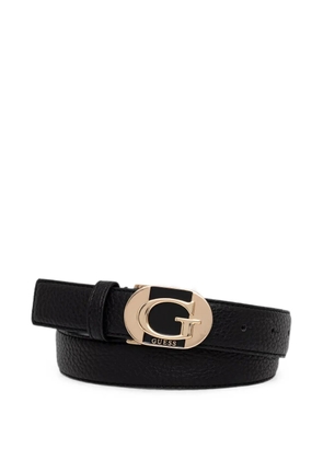 GUESS USA logo-plaque pebbled belt - Black