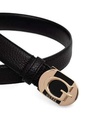 GUESS USA logo-plaque pebbled belt - Black