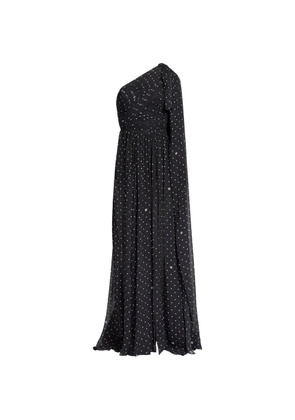 Elie Saab one-shoulder polka-dot maxi dress - Black