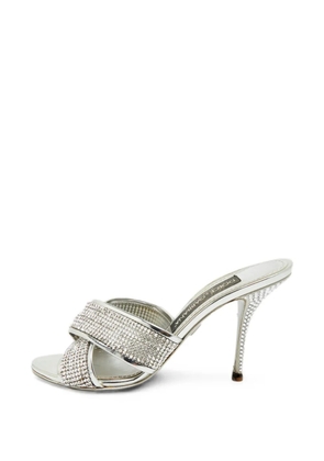 Dolce & Gabbana Pre-Owned crystal-embellished criss-cross sandals - Silver